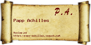 Papp Achilles névjegykártya